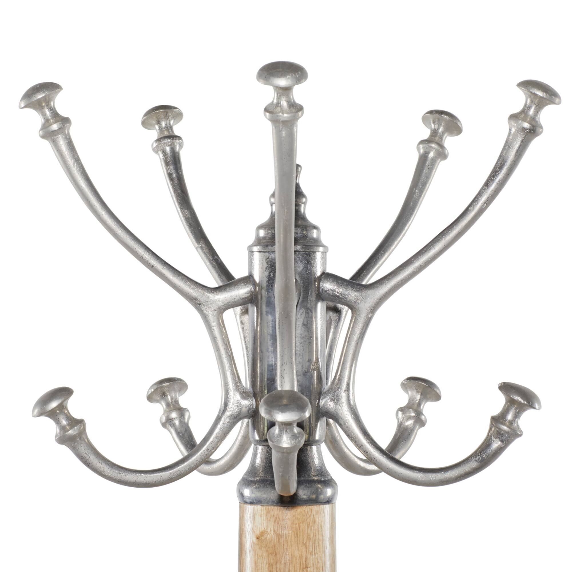 Silver Mango Wood Traditional Coat Rack, 72" x 19" x 19"